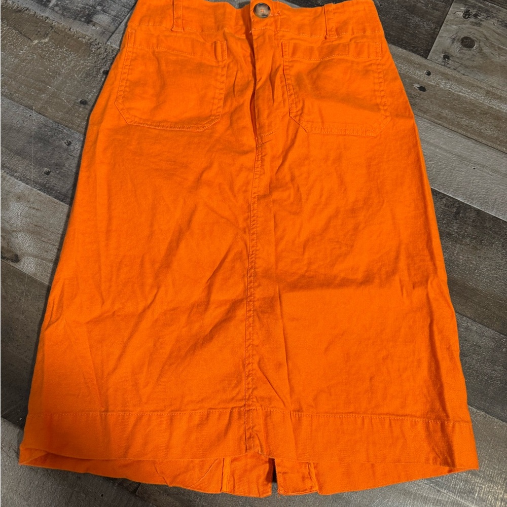 Maeve Orange Pencil Skirt - Picture 4 of 11